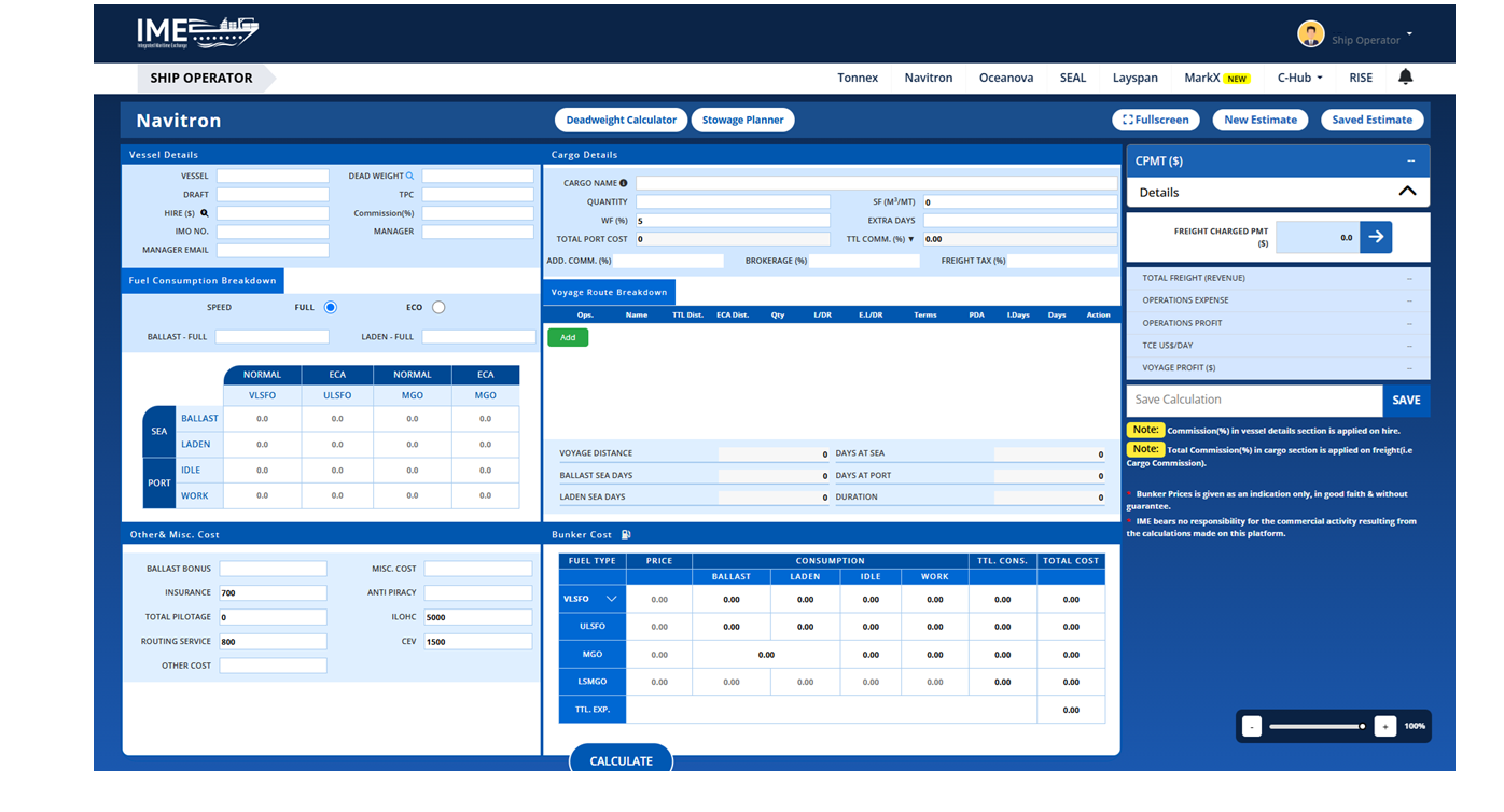 Navitron stowage planner, vessel configuration, cargo grades, hold details, and visual hold representation